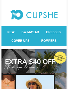 Cupshe - $40 Off QuickShip, While It Lasts
